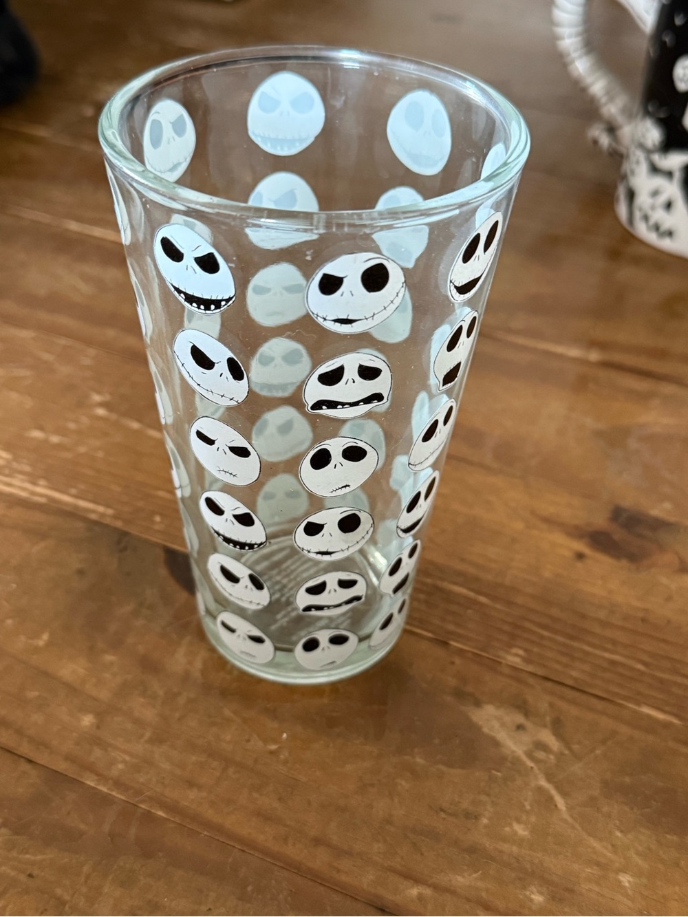 Clear Glass Cup with Jack Skellington